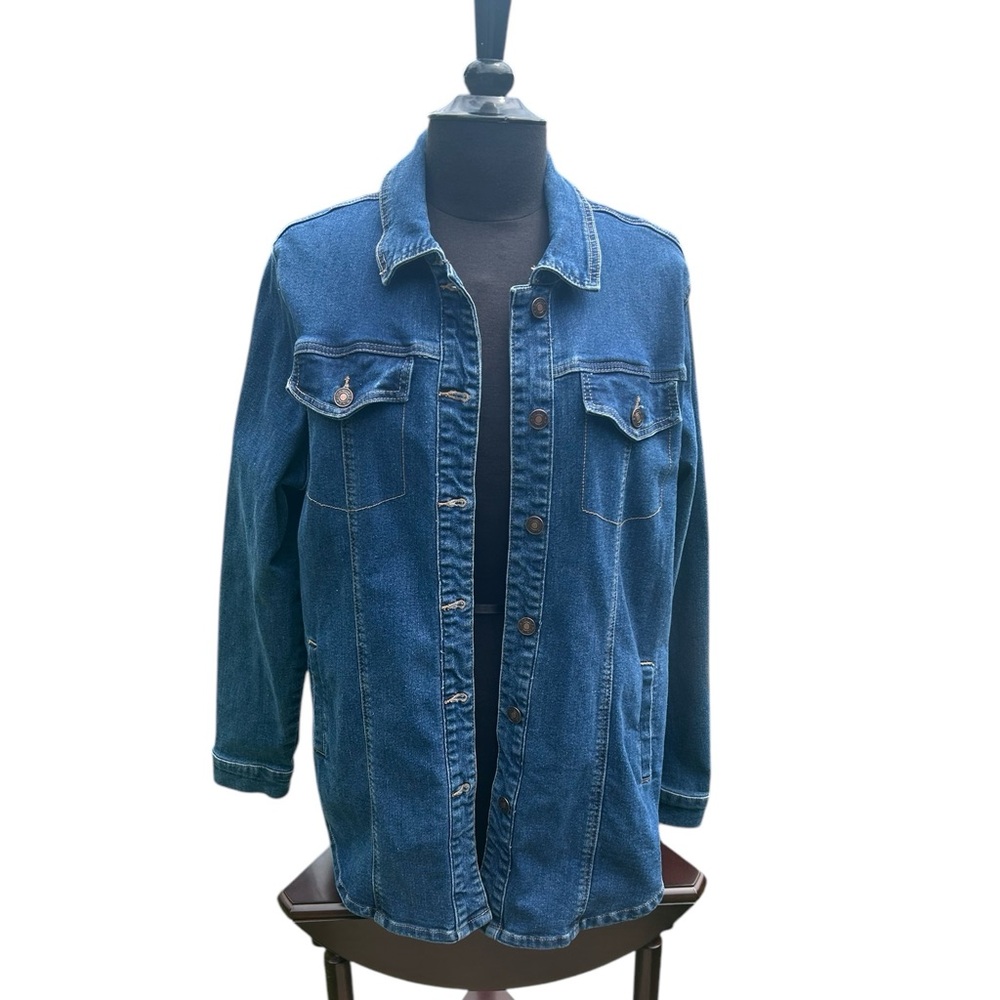 Blue Jean Jacket with Tulip Hem